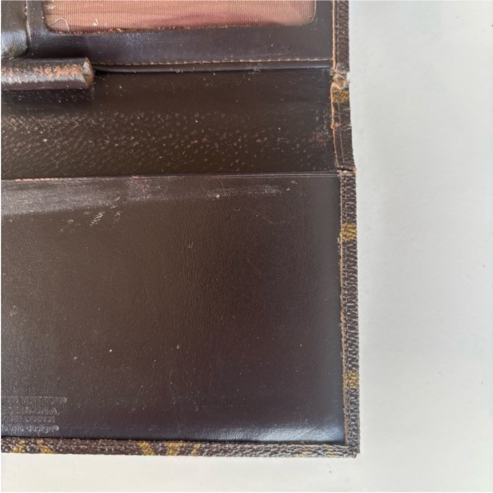 Louis Vuitton Trifold Wallet Vintage 1970s Monogram French Company Checkbook - Picture 11 of 15